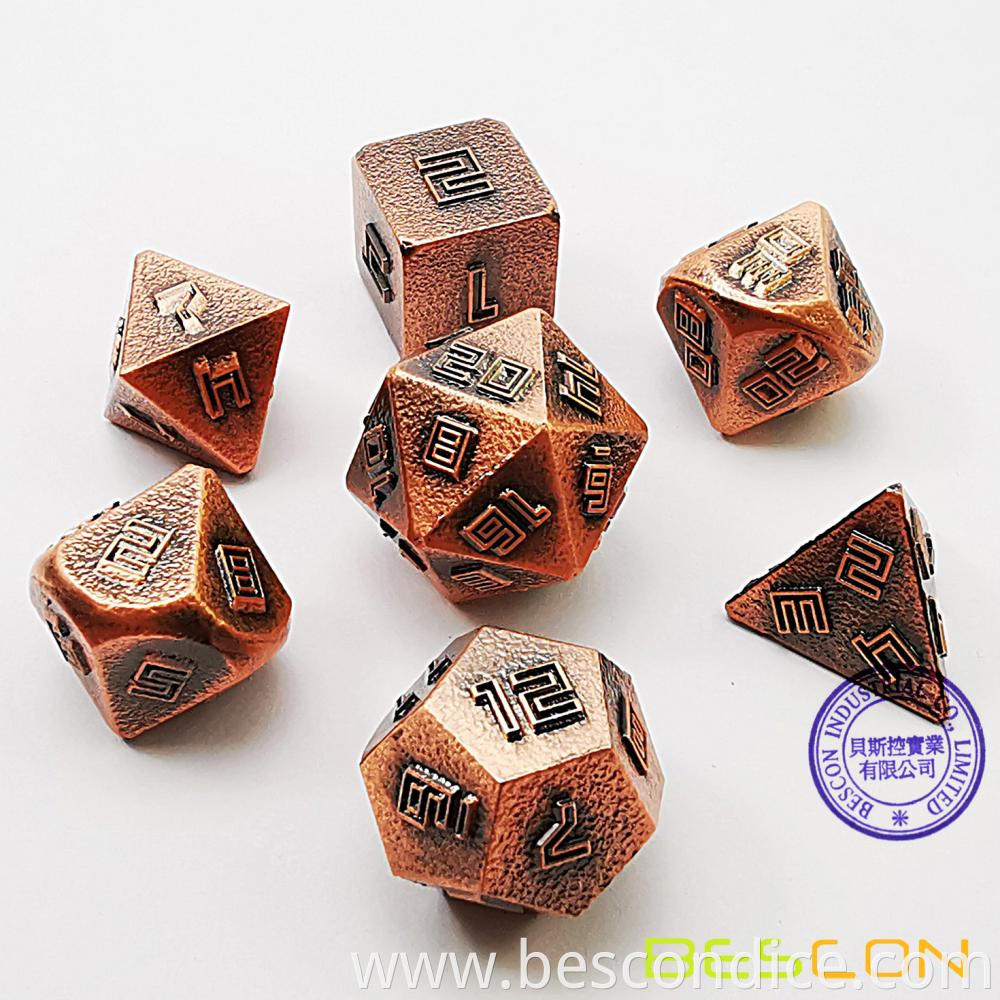 Copper Ore Lode Solid Metal Dice Set 2